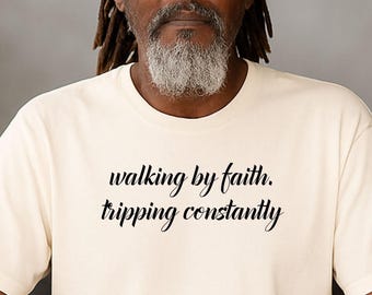 Comfort Colors Christian T-Shirt: Walking By Faith Bible Verse Graphic Tee