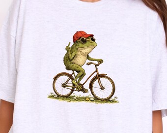 Frog Biker Meme Shirt, Funny Sarcastic Adult Humor Tee