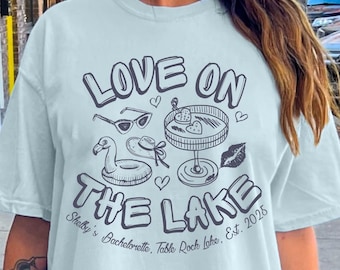Lake Bachelorette Party Comfort Colors Shirts: Custom Martini Girl Trip