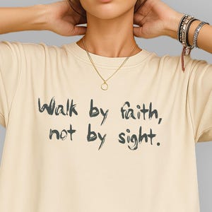 Comfort Colors® Walking by Faith Tripping Constantly, Inspirational Shirt, Christian Shirt, Minimal Christian Shirt for Women, Faith Shirt