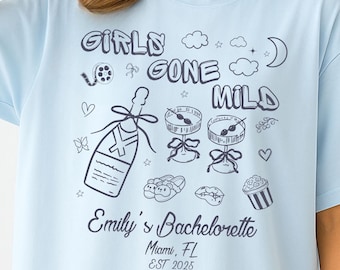 Camiseta de despedida de soltera "Girls Gone Mild": camiseta de fiesta de spa con colores cómodos