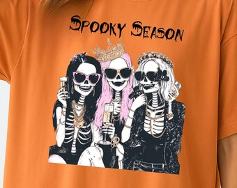 Vintage Halloween Comfort Colors Shirt: Spooky Ghost, Pumpkin, Cat Design
