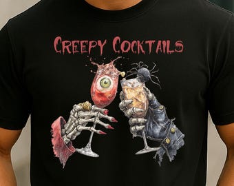 Creepy Cocktails Social Club Shirt: Spooky Halloween Comfort Colors Tee