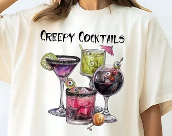 Creepy Cocktails Social Club Shirt: Spooky Halloween Comfort Colors Tee