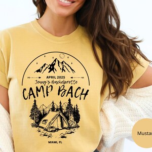 Custom Bachelorette Party Comfort Colors Shirts, Camp Bachelorette, Custom Name Location Bachelorette Party Shirts, Bridesmaid Party Shirt