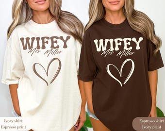 Gepersonaliseerde vrouwshirt: comfortabele kleuren Mrs. T-shirt