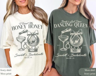 Dancing Queen Bachelorette Shirt: Custom Disco Bridal Shower Tee