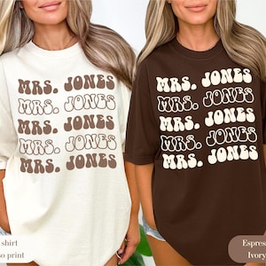 Personalized Retro Bride Shirt: Future Mrs. Jones, Comfort Colors Tee