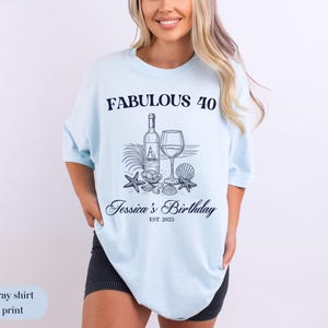 Chemise couleur confort personnalisée pour 40e anniversaire : t-shirt voyage pour fille
