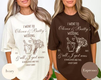 Aangepast shirt voor bruiloft met kater: grappig cadeau voor pasgetrouwden