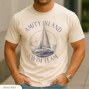 Amity Island Swim Team Shirt, Jaws Shirt, Funny Movie Shirt, Amity Island Movie Shirt, Great White Shark Shirt, Swim Shirt, Beach Shirt
