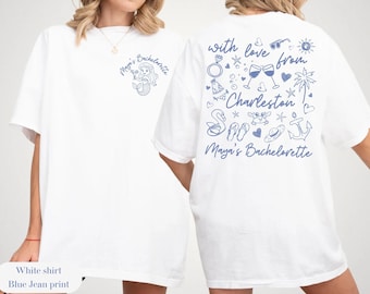 Comfort Colors Beach-shirt vrijgezellenfeest: gepersonaliseerd bruids-T-shirt