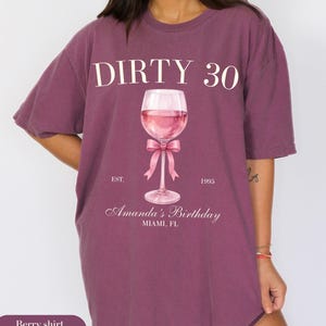 Dirty 30 Shirt, Custom 30th Birthday Social Club Cocktail Shirt, 30th Birthday Shirt, Birthday Party Group Shirt, 30th Birthday Gift for Her