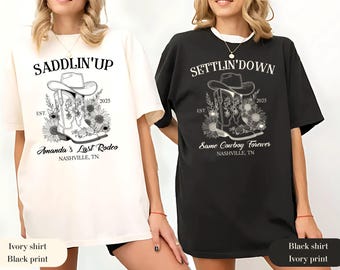 Custom Last Rodeo Bachelorette-shirts: Country Cowgirl Bridal Party