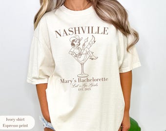 Aangepast Nashville vrijgezellenfeestshirt: comfortkleuren reisshirt voor meisjes