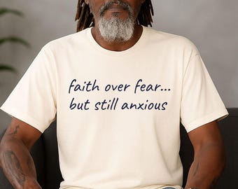 Faith Over Fear Comfort Colors Shirt: Minimalist Christian Tee