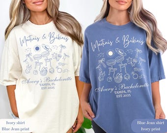 Martini's en bikini's Bachelorette Comfort Colors-shirt