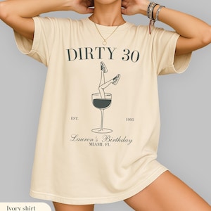 Custom 30th Birthday Social Club Cocktail Shirt, 30th Birthday Shirt, Dirty 30 Shirt, Birthday Party Group Shirt, 30th Birthday Gift for Her