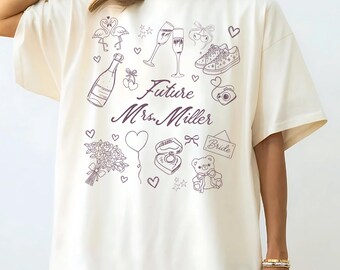 Shirt Future Mrs.: gepersonaliseerd verlovingscadeau voor bruid