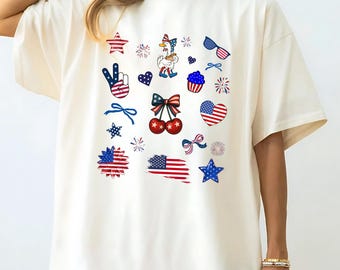 Coquette 4th of July Shirt: Comfort Colors American Flag Tee