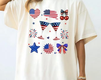Coquette 4th of July Shirt: Comfort Colors American Flag Tee