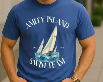 Amity Island Swim Team T-Shirt: Jaws Movie Retro Tee