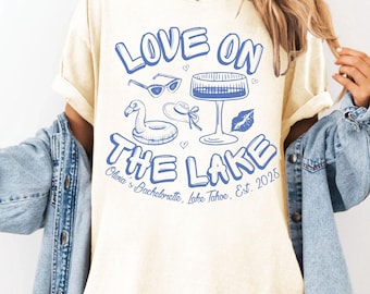 Lake Bachelorette Party Comfort Colors Shirts: Custom Martini Girl Trip