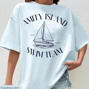 Amity Island Swim Team Shirt, Jaws Shirt, Funny Movie Shirt, Amity Island Movie Shirt, Great White Shark Shirt, Beach Shirt, Swim Shirt