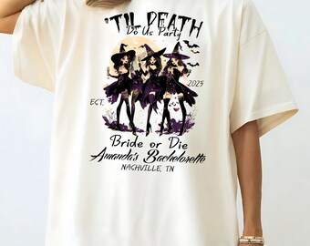 Bride Or Die Bachelorette Shirt: Gothic Skeleton Bride, Halloween Party
