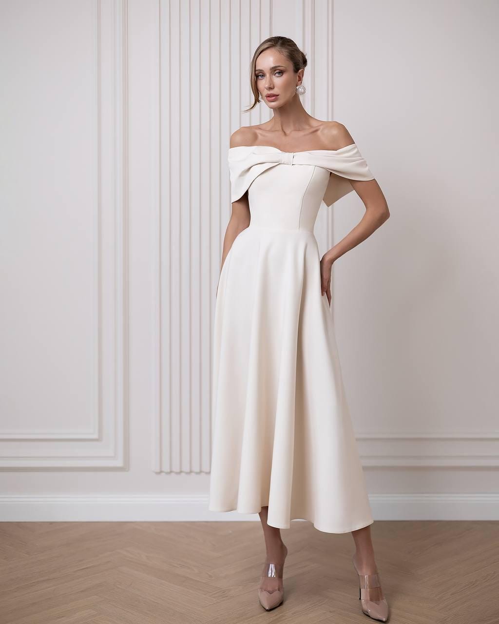 white dress puffy Lorely White Mini Dress - US 8 main image 0