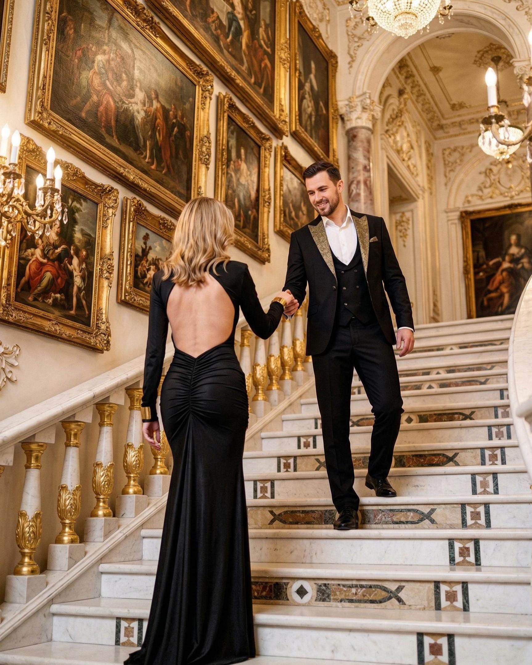 Black Fit and Flare Wedding Dress - Etsy Canada