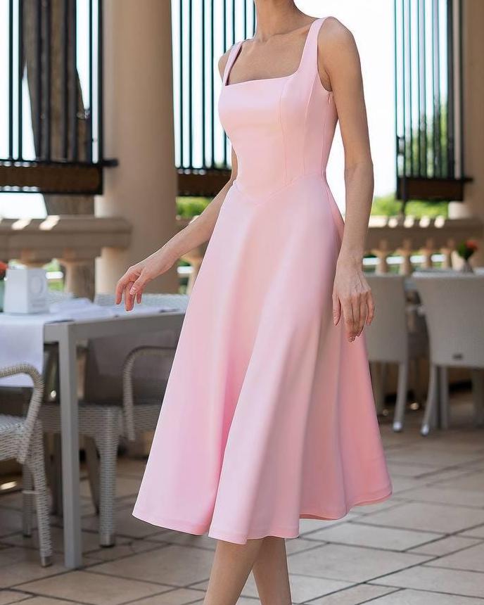 knee length dresses for ladies Manila Midi Dress, Blush Pink – Monkee's of the West End main image 0