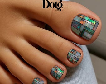 Opal Mosaic Nail Polish Wraps DIY Manicure Stickers Nail Decal Strips