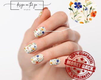 Spring Nail Wraps DIY Manicure Stickers Floral Nail Decal Strips