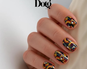 Modern Geometric Nail Polish Wraps DIY Manicure Stickers Nail Decal Strips