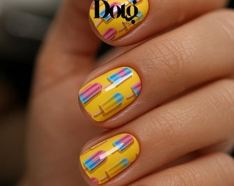 Popsicle Nail Wraps DIY Manicure Stickers Summer Fun Nail Decal Strips