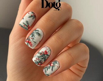 Winter Berries Nail Wraps DIY Manicure and Pedicure Stickers for Nails