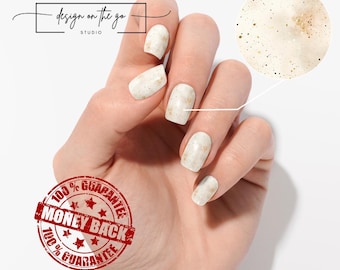 Nail Wrap Golden Dust Nails Decals DIY At-Home Manicure Stickers for Her