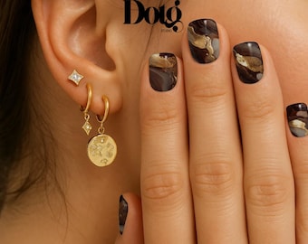 Amber Stone Nail Polish Wraps DIY Manicure & Pedicure Stone Texture Stickers Gift for Her