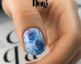 Watercolor Rose Nail Wraps DIY Manicure Stickers Flowers Nail Decal Strips