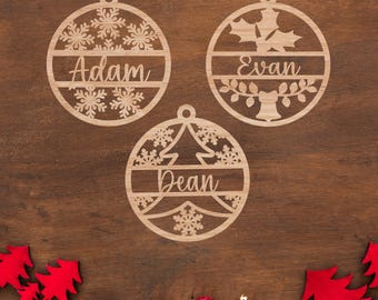 Personalized Wooden Snowflake Ornament: Engraved Christmas Keepsake