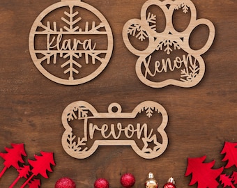 Personalized Wooden Snowflake Ornament: Custom Engraved Christmas Decor