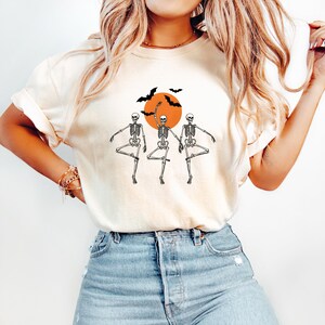 Vintage Halloween Tee: Comfort Colors Dancing Skeletons T-Shirt