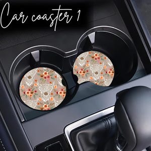 Westerse auto-onderzetters | Leuke auto-accessoires | Set van 2 auto-onderzetters | Cadeau voor haar | Auto-accessoires | Neopreen auto-onderzetters |