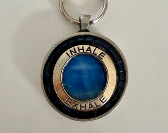 Mosaic Keychain, inhale, exhale, breathe, keyring; Camilla Klein, handmade, someone who has everything, be present,