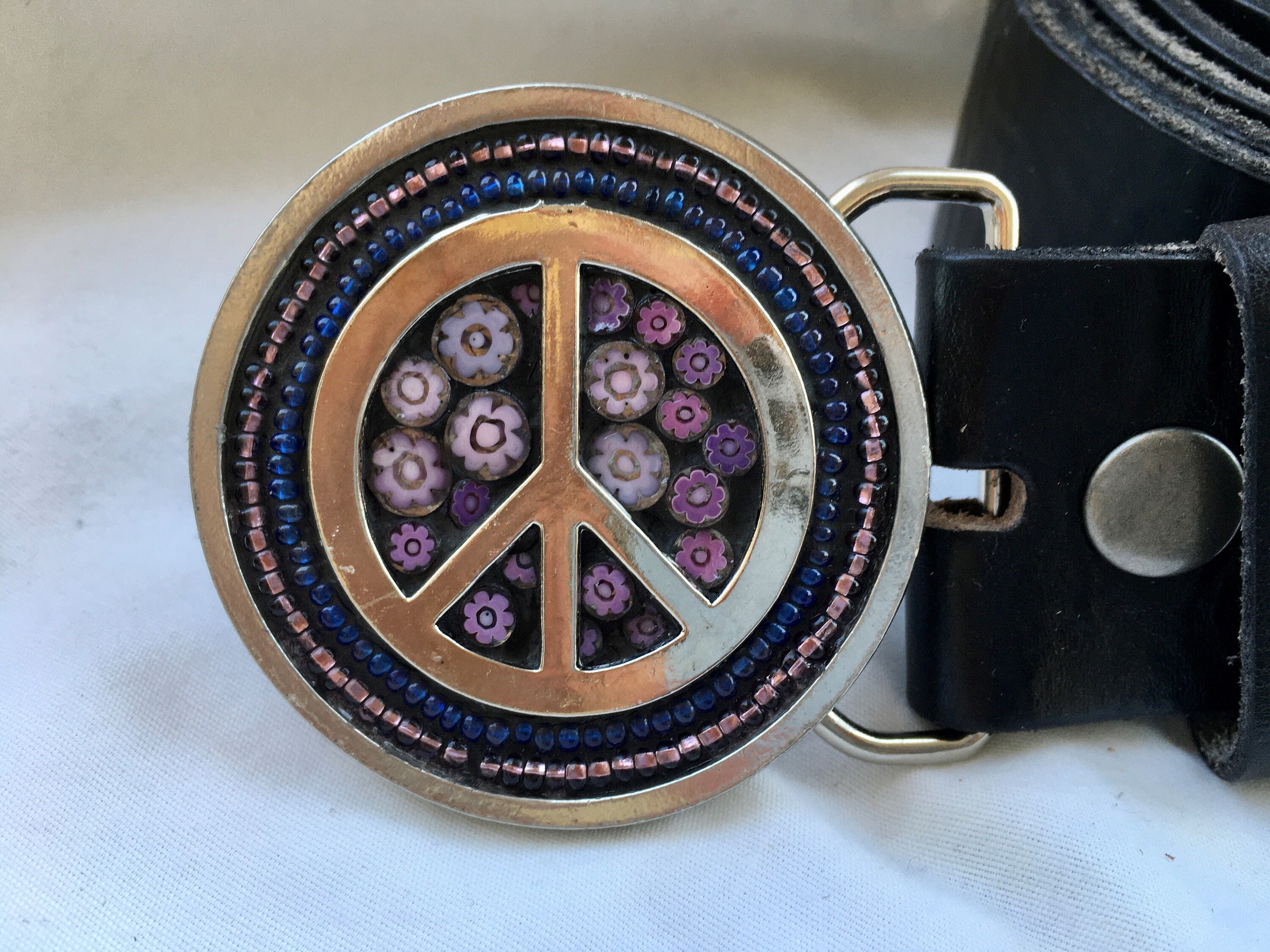 Mosaic Belt Buckle Round Buckle Women's 