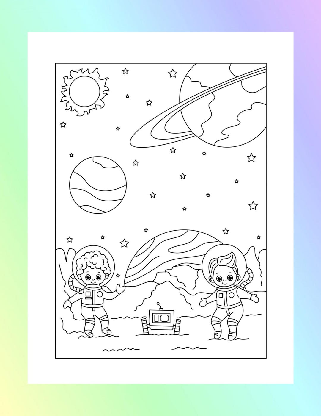 20 Outer Space Colouring Pages for Kids - Etsy