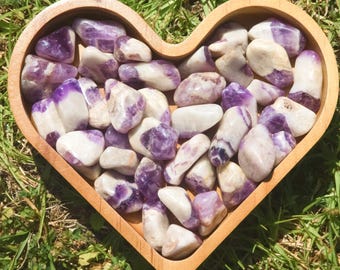 Chevron Amethyst Tumbled Stone – Natural Polished Dream Amethyst