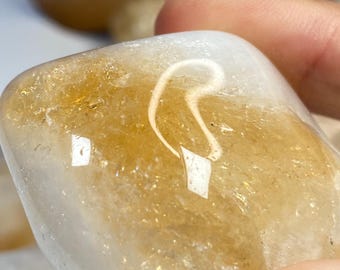 Natural Citrine Crystal: Yellow Tumbled Stone for Abundance