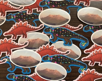 Dinosaurs & Volcanoes-- Tiny Geology Stickers